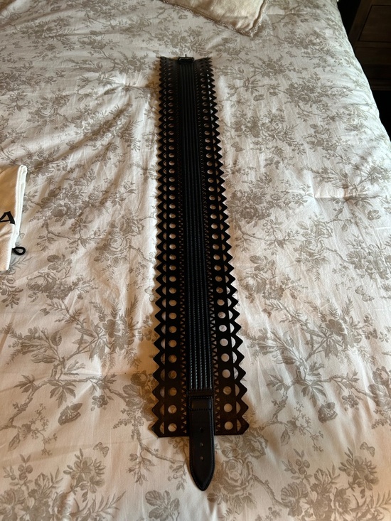 NEW W/O TAGS AUTHENTIC ALAIA BLACK LEATHER BELT SIZE 80